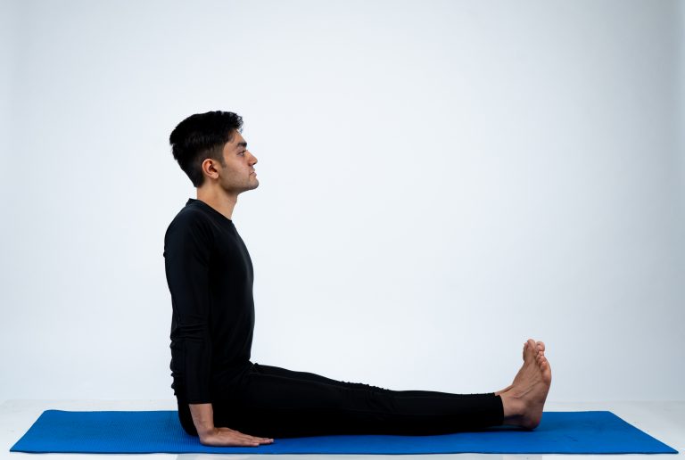 Chaturanga Dandasana -Four-Limbed Staff Pose variation with yoga